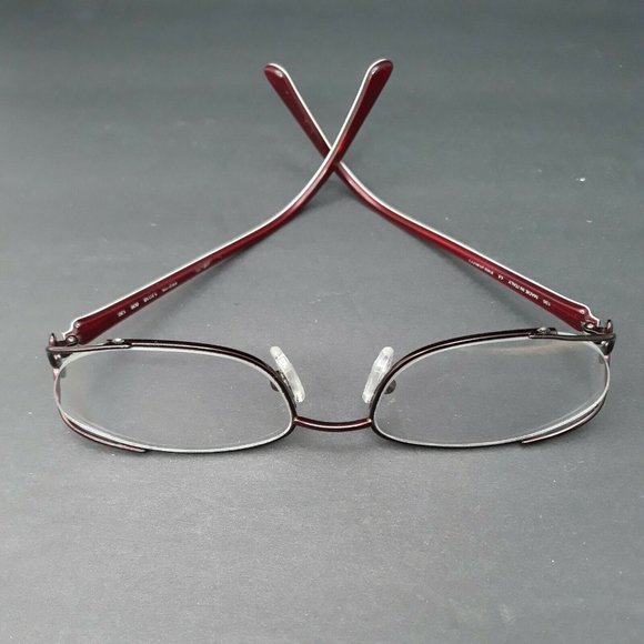 Designer Womens Eyeglass Frames Emilio Pucci Red Marbled Slimeline w/ Case - Picture 3 of 12